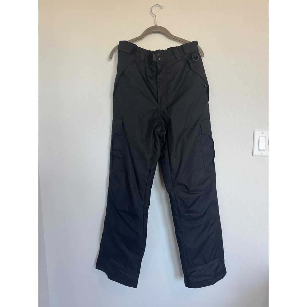 Swiss Tech Mens Black Insulated Snow Pants Cargo Ski Snowboard Small-0706